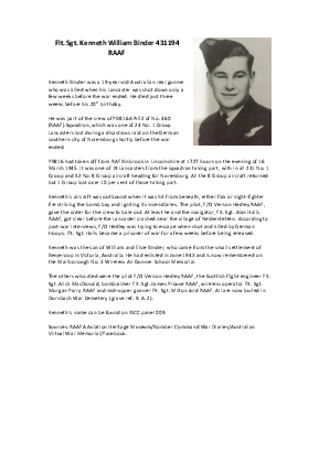 A preview of a PDF biography for Binder, Kenneth William